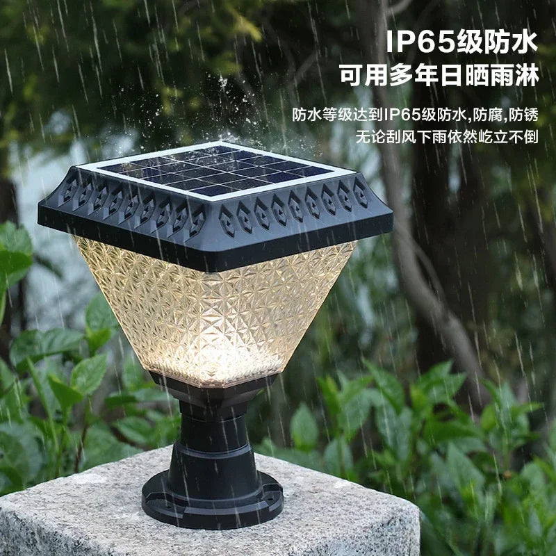 New Wireless LED Solar Garden Courtyard Light Outdoor Waterproof Pillar Head Ground Insertion Lawn Light Street Light