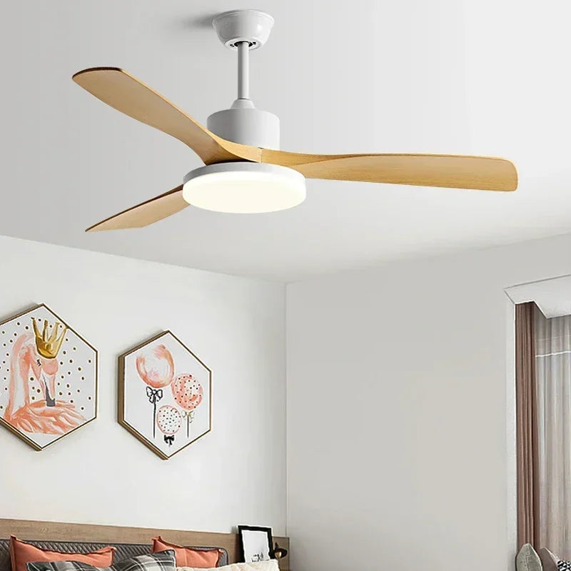 52 inch Modern DC Ceiling fan with light and Remote Control for Living room dining room bedroom Strong winds Electric fans