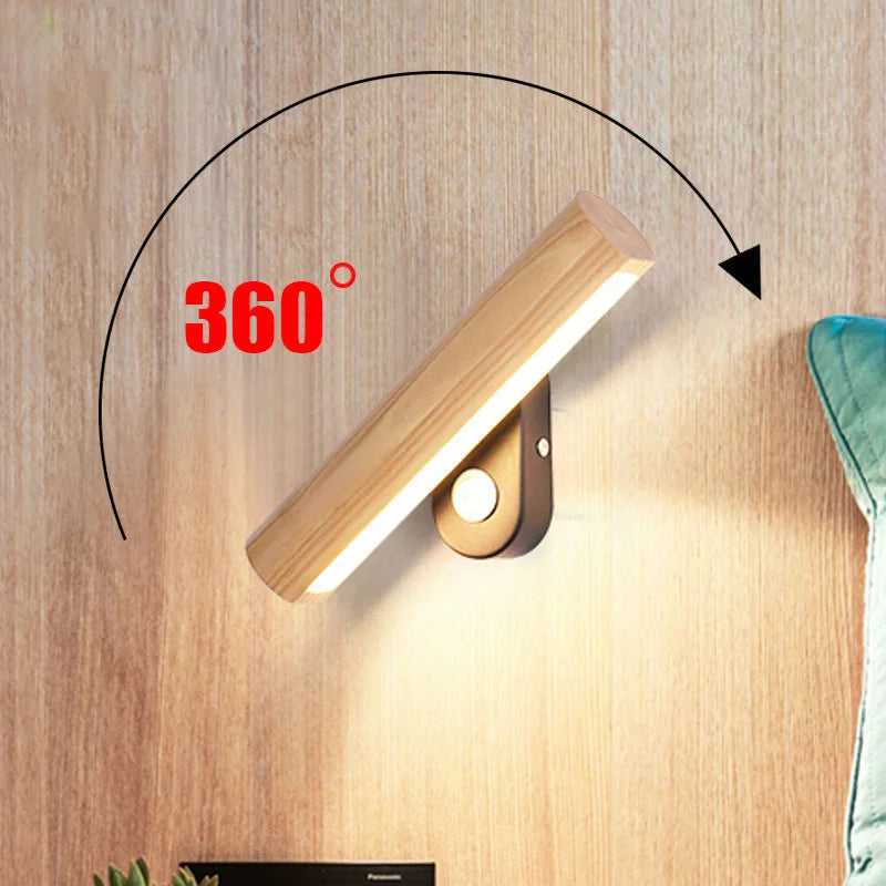 Wood LED Wall Lamp Modern Adjustable Wall Light With Switch Indoor Lighting Home Decor Wall Sconces For Living Room Bedside