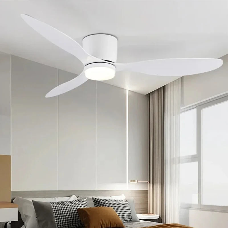 Ceiling Fan White Low Floor Ultra Thin 17cm DC Ceiling Fan With Remote Control Simple Ceiling Fans With Light