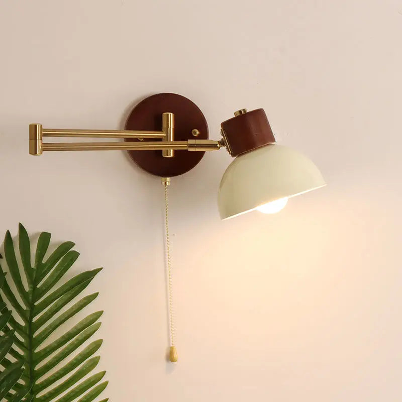 Modern Telescopic Swing Arm Wall Lamps Solid Wood Reading Lamp Nordic Minimalist Folding Rocker Arm Bedroom Bedside Wall Lights