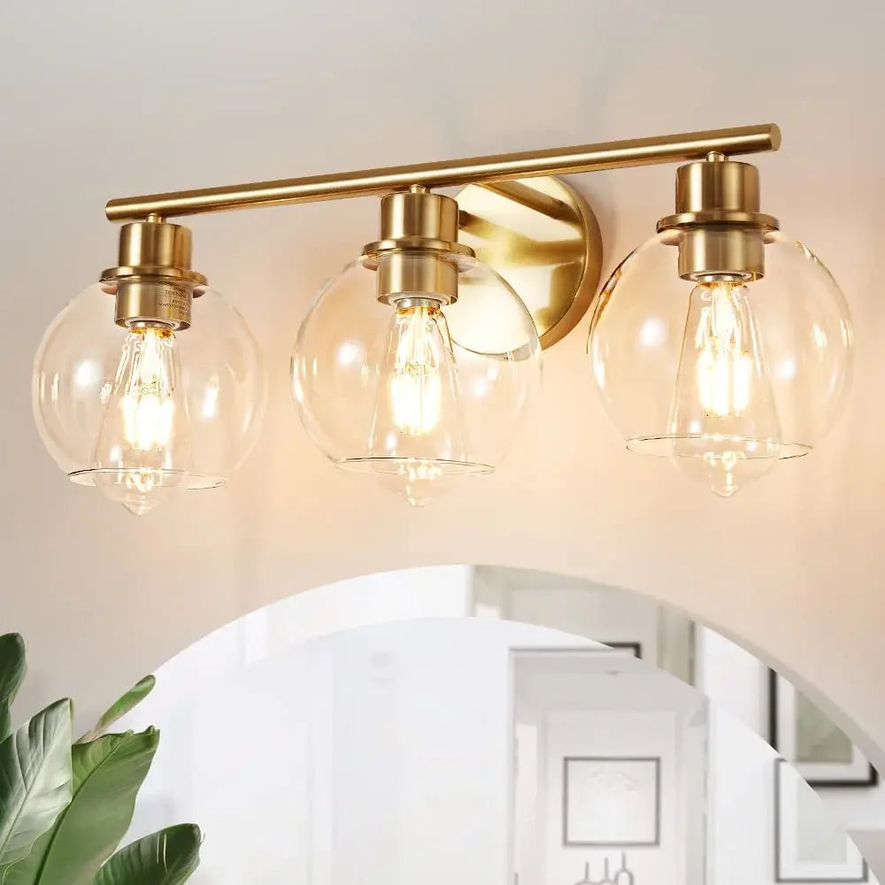 FSS Living room Bathroom Light Fixtures Industrial Wall Sconce Over Mirror Bathroom Vanity Light Fixture with Glass Shades