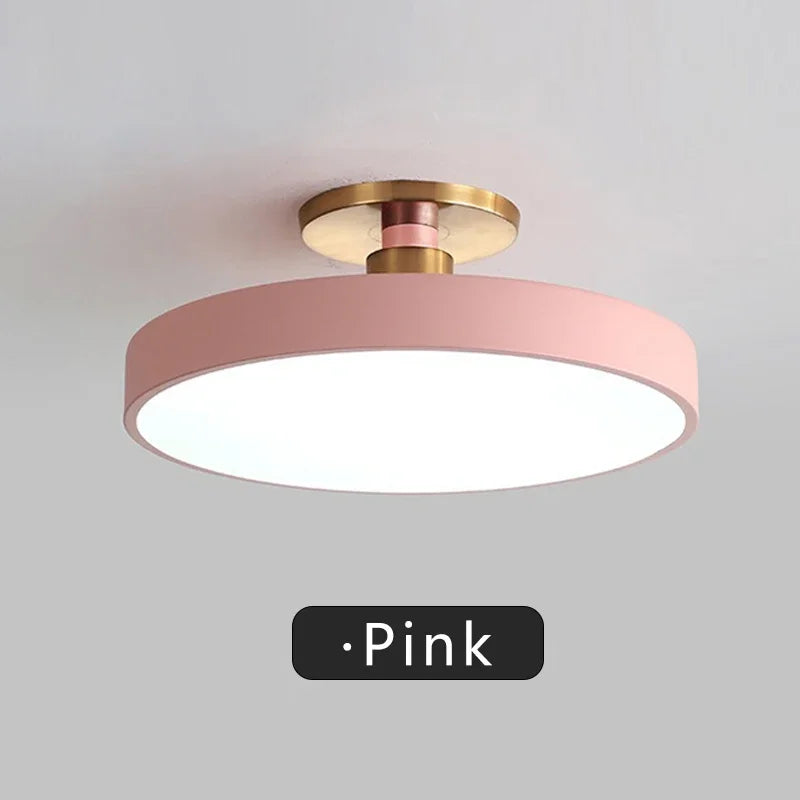 Modern Macaron LED Ceiling Light Simple Circular Dimmable Pendant Light Living Room Bedroom Study Nordic Decorative Lighting