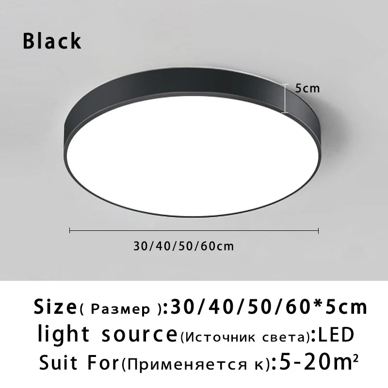 Ultra Thin LED Ceiling Lamp  Living Room light 60W 48W 36W 18W Lamps Bathroom lights Bedroom Kitchen  balcony Ceiling Lighting