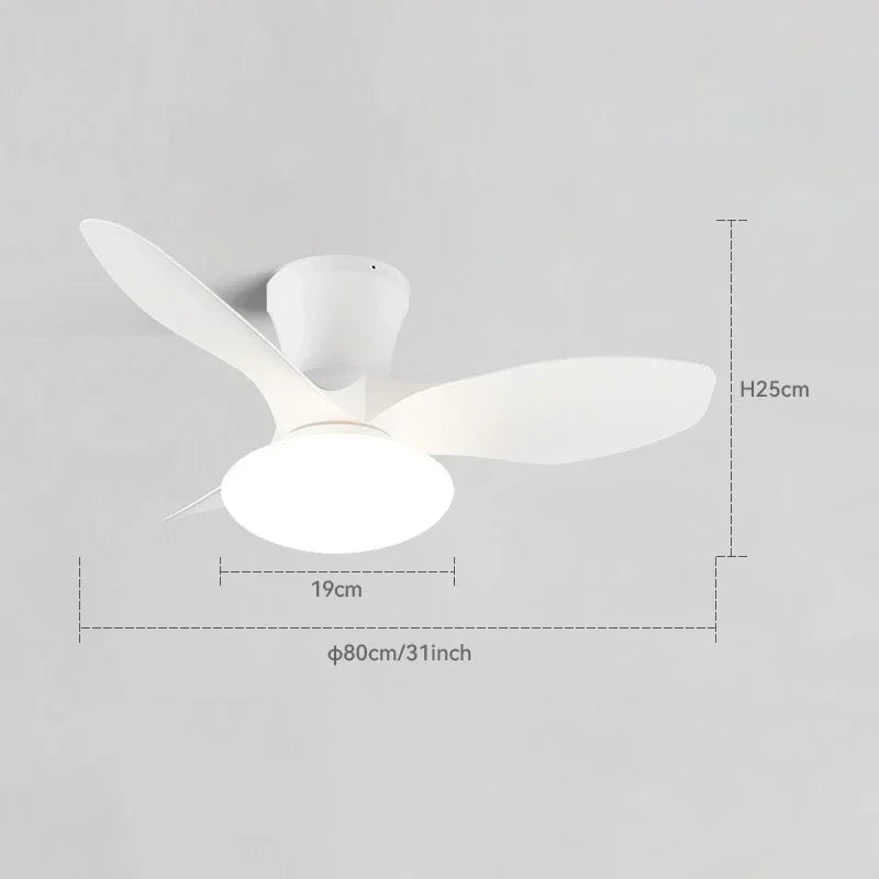 90-240V 32 inch Nordic Ceiling Fan Lamp Bedroom Simple Ceiling Fan Lamp Study Ultra-thin Electric Fan Lamp Frequency Conversion