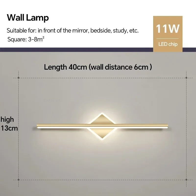 Modern LED Wall Lamp Bathroom Mirror Lights for Living Room Bedroom Makeup Lamp Decor Bath Wall Sconce Luster Fixtures Lighting