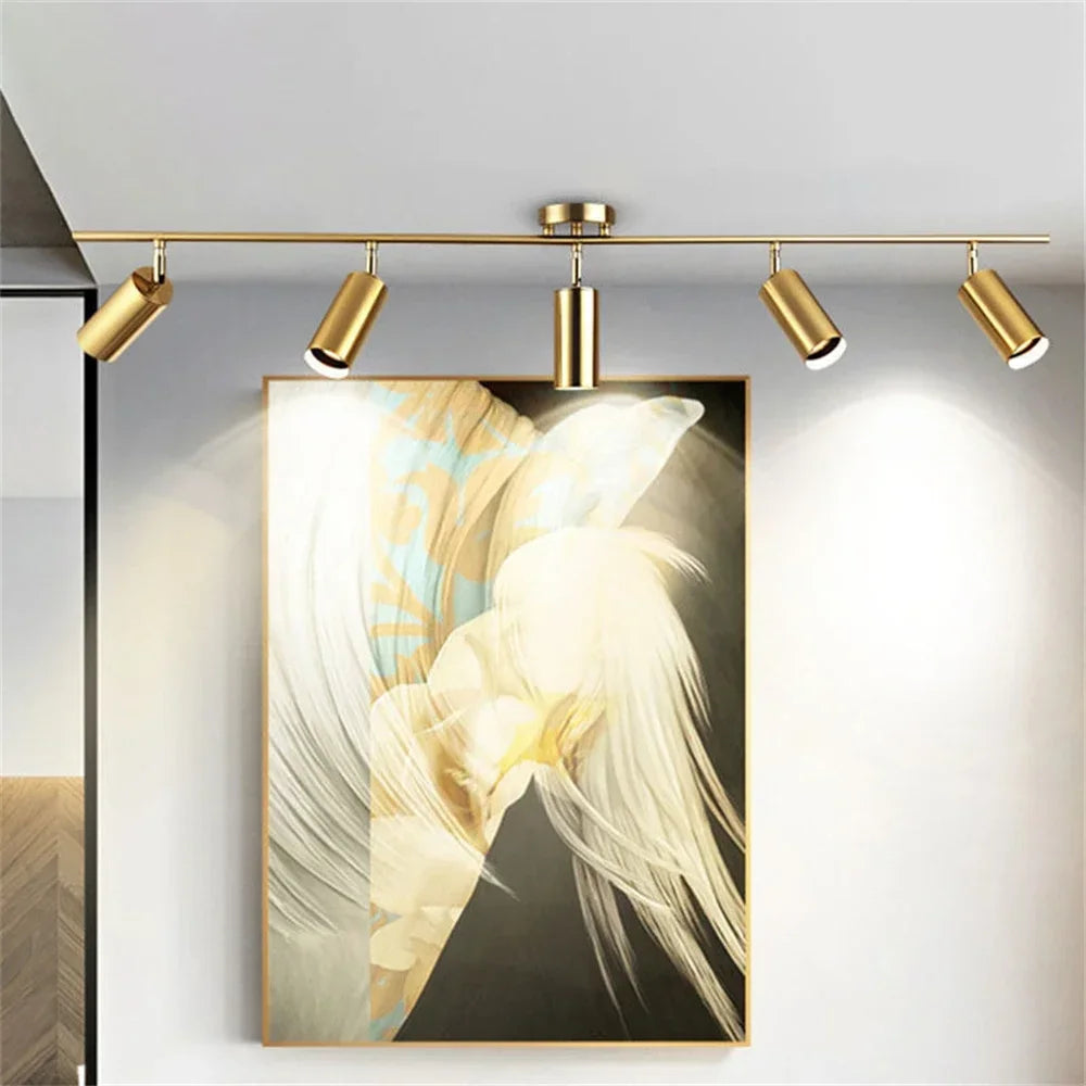 Lamp Modern Luxury Gold Track Spotlights Flush Mount Ceiling Light Fixture Living Room Wall Aisle Bar Gu10 Tracking Light Kit