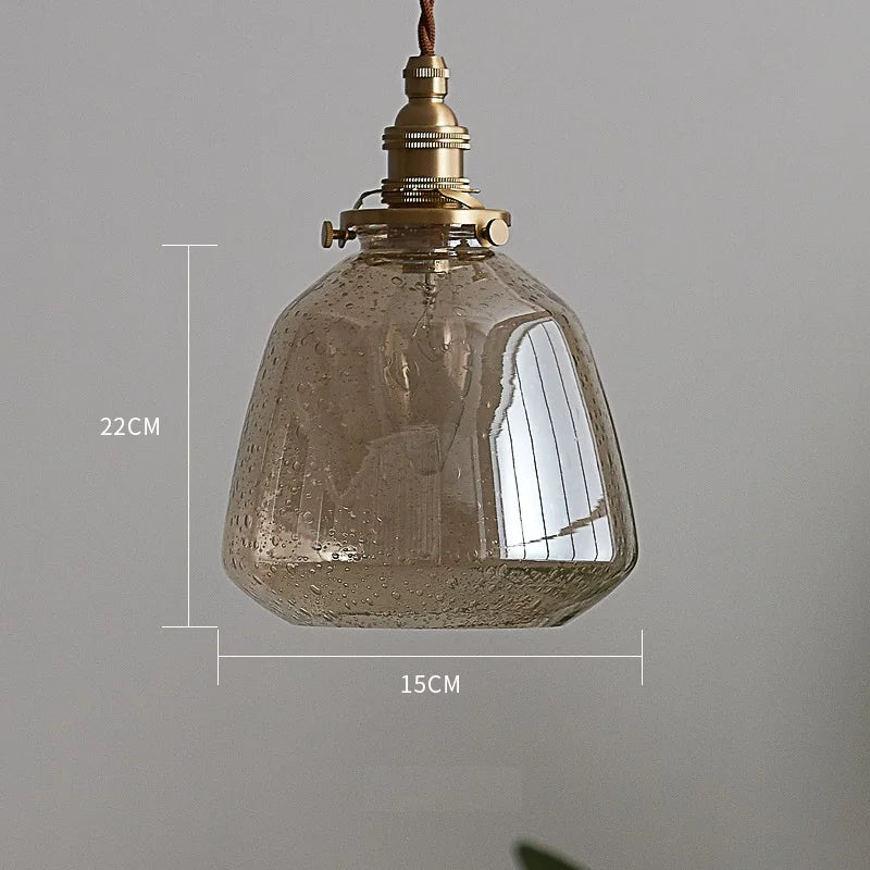 Glass LED Pendant Lamp Beside Home Indoor Lighting Coffee Bedroom Living Room Lights Copper Nordic Modern Hanglamp