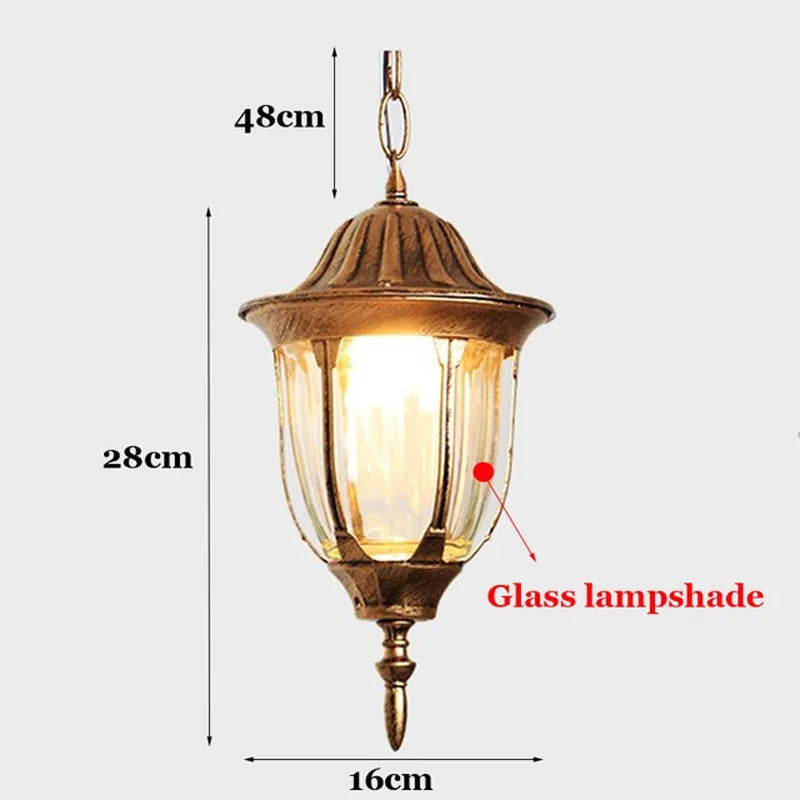 Outdoor Waterproof Lamps European Garden Pendant Light Gate Hallway Balcony Hanging Lamp Bar Cafe Restaurant Lighting Fixture