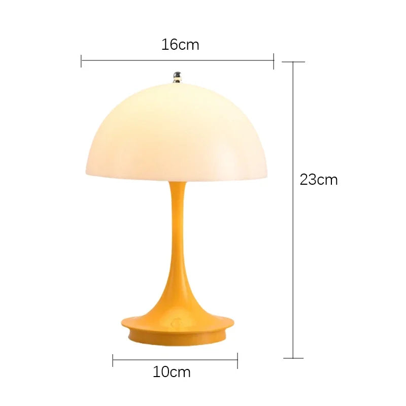 LED Mushroom Small Table Lamp Portable USB Charging Touch Dimmable Indoor Study Bedroom Bedside  Flower Bud LED Desk Lamp