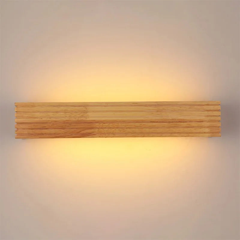 Wood LED Wall Lamp Bedroom Modern Wall Light Bedside Sconces Indoor Lighting Home Decor for Living Room Study Room Stairs