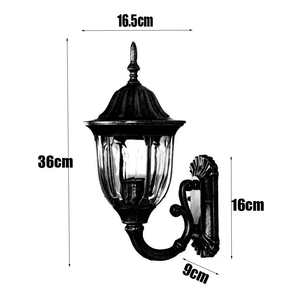 Classics Europe Wall Sconce Outdoor Balcony Lamps Waterproof Vintage Rustic Wall Lights