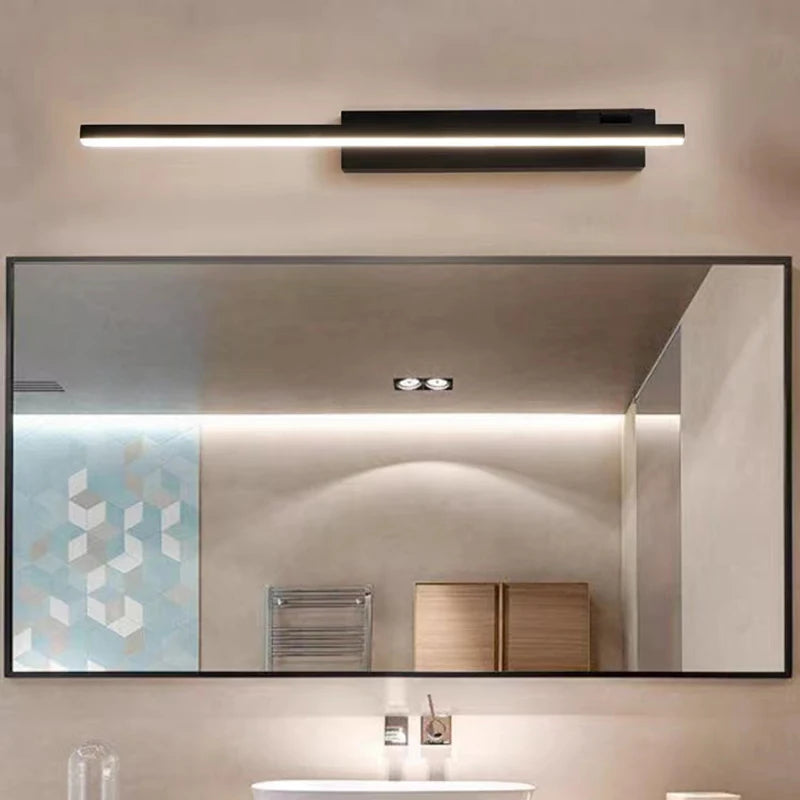 Modern LED Wall Light Bathroom Wall Mirror Cabinet Dresser Black White Light Fixtures AC90-260V Home Decoration Lamp