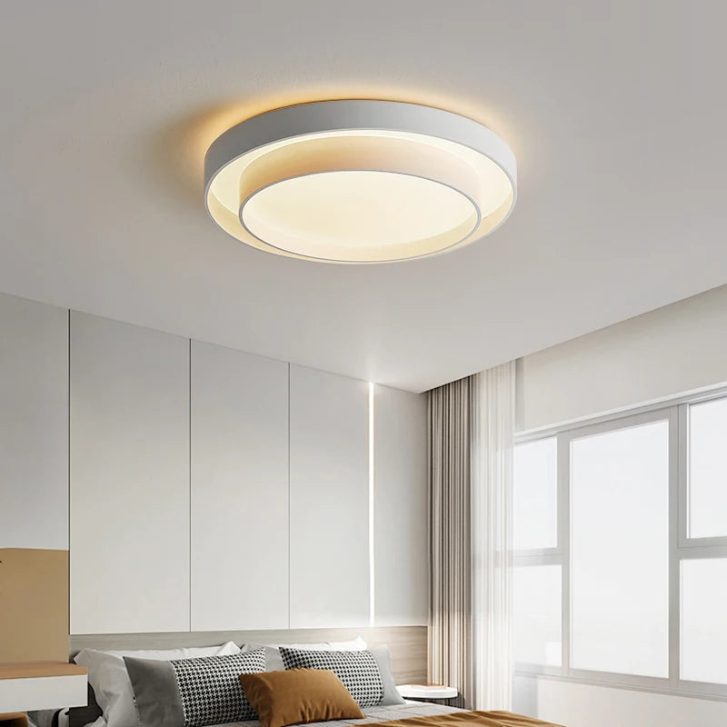 Circle Bedroom LED Ceiling Lights White Black Lighting Household Lamps Living Room Bedroom Luminaria Nordic Home Decor Lustre