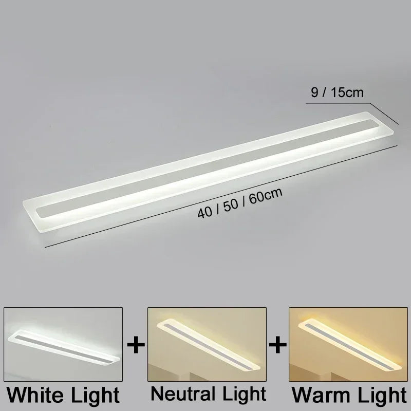 LED Acrylic Long Bar Ceiling Light UltraThin Rectangle Lamp 40 60cm Living Room Bedroom Creative Hallway Luminaire Home Decor