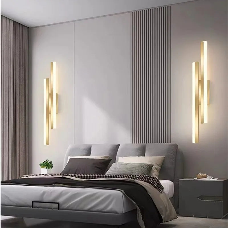 Modern LED Wall Lamps Simple Line Strip Wall Light Acrylic Indoor Sconce for Bedroom Living Room Home Decoration Corridor