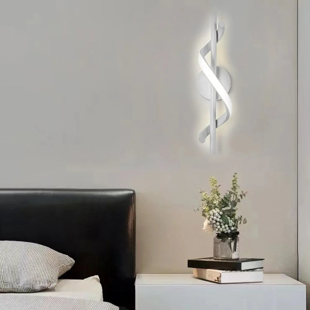 Modern LED Wall Lamp Bedroom Bedside Sconce Gold Decorative Lighting Three-color Adjustable Light Living Room Fixtures