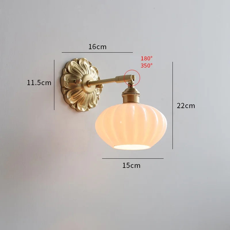 Nordic Glass LED Interior Wall Light Sconce For Home Indoor Lighting Luminaria Living Room Bedroom Modern Copper Wall Lamp