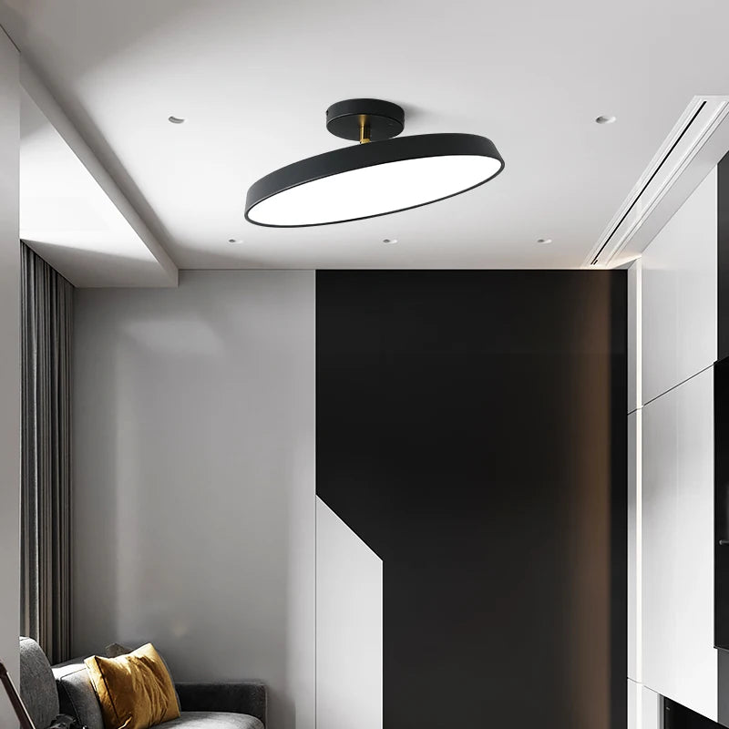 Nordic Designer Minimalist Circular LED Ceiling Light Bedroom Study Corridor Balcony Cloakroom Chandelier Ultra-thin Decoration