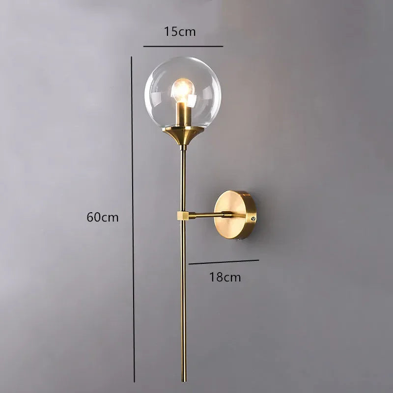 Modern Glass Ball LED Pendant Lights Retro Ceiling Chandelier Dining Bedroom Gold Home Decor Hanging Lamp Fixtures