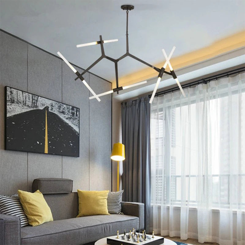 Creative Branch Chandelier Living Room Bedroom Dining Room Minimalist Chandelier Retro Luxury LED Lighting Decoration