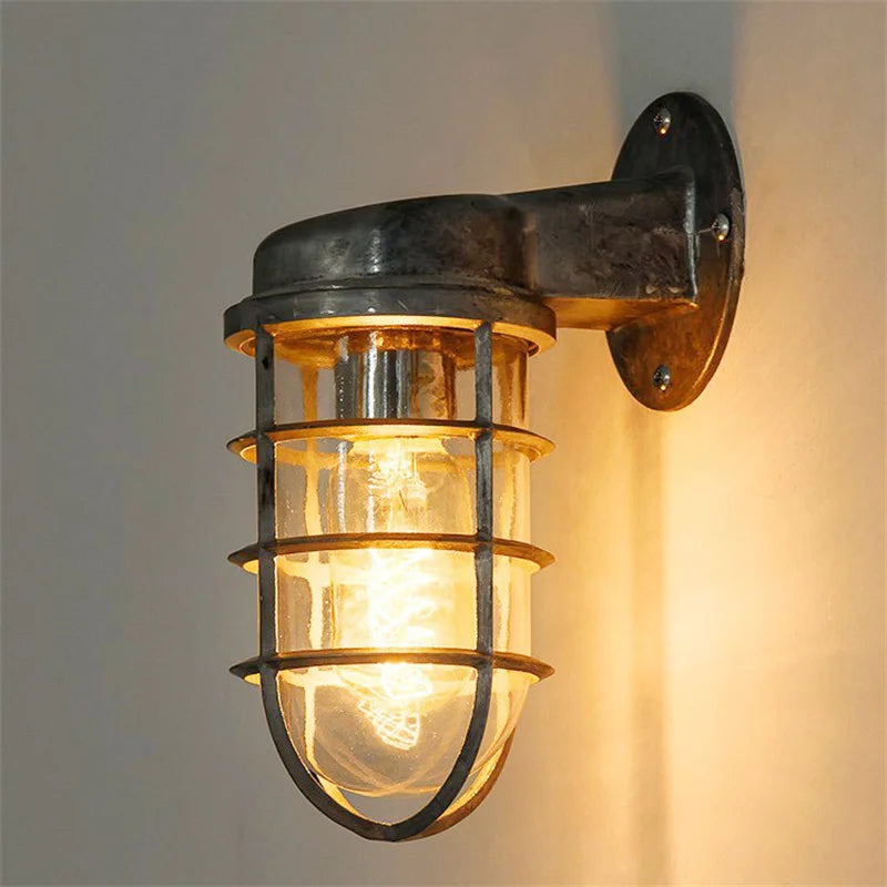 Retro Industrial Wall Lamp for Loft Coffee Bar Corridor Aisle Waterproof Outdoor Sconce Antique E27 Exterior Led Lights Fixture