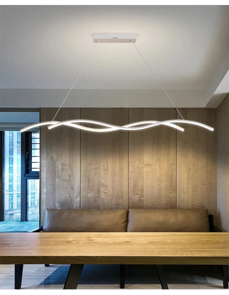 Minimalist LED Chandelier for Dining Room Modern Geometric Kitchen Pendant Light Simple Home Decor Hanging Light Fixture