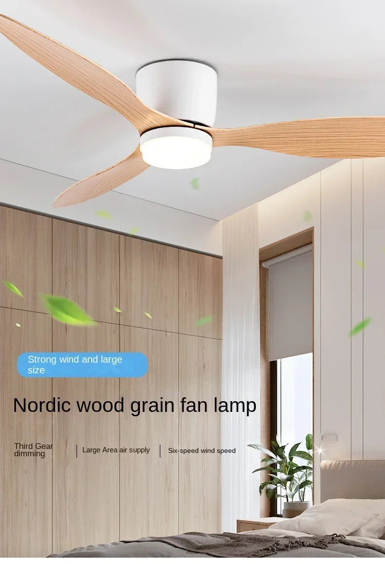 Ceiling Mounted FanLight Intelligent Ceiling FanLamp Bedroom Restaurant Household Lowfioor Electric Fan CeilingLamp Nordic Style