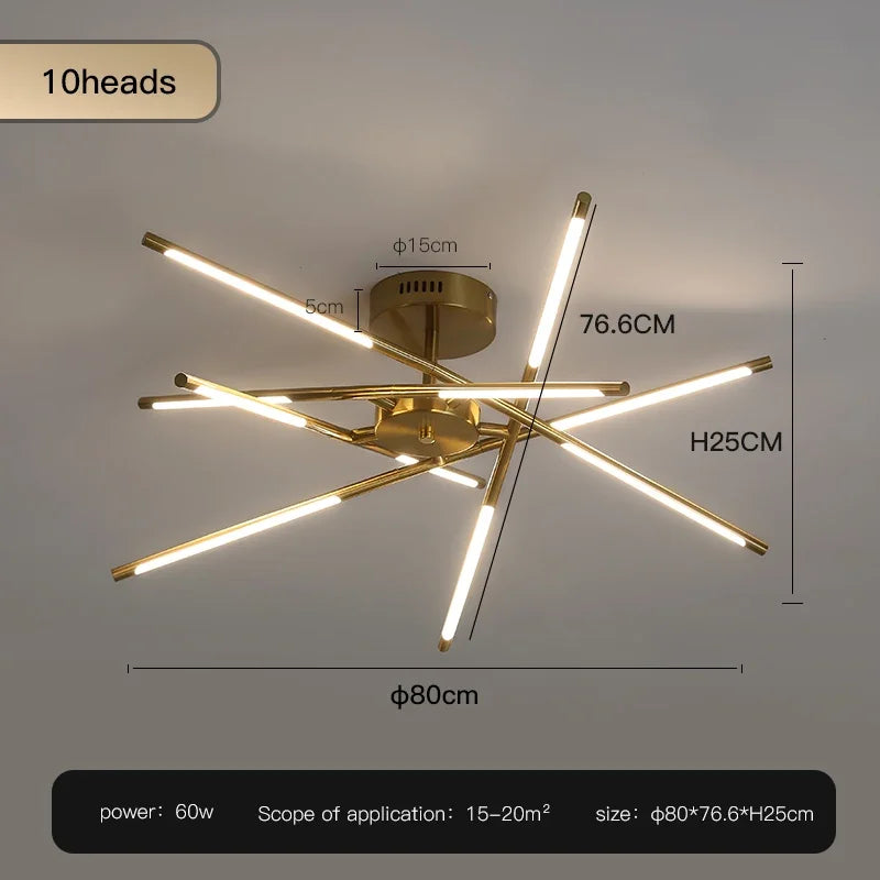 Nordic Hanging Chandelier For Living Room Dining Room Bedroom Kitchen Golden Room Decoration Loft LED Ceiling Light Home Lamps