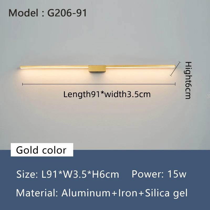 NEO Gleam LED Bathroom Mirrior Light Modern Wall Lamp 19W-27W L70 90 110cm AC85V-265V Wall Mounted Vanity Light