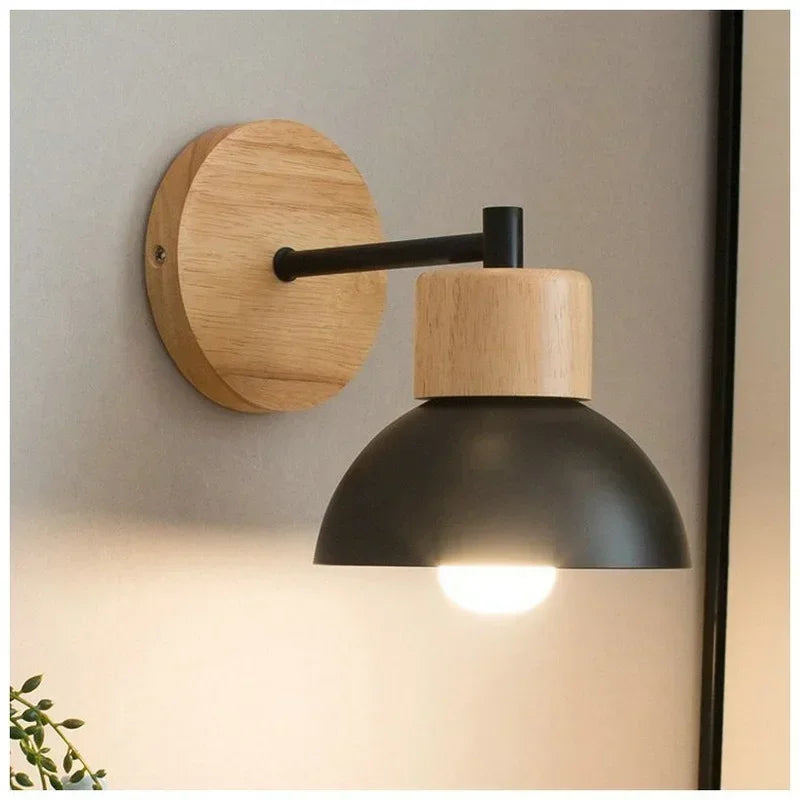 Modern Creative Guest Room Balcony Stair Wall Lamp Bedroom Head Bed Personality Bird Lamp Simple Half round Wood Light Fixture