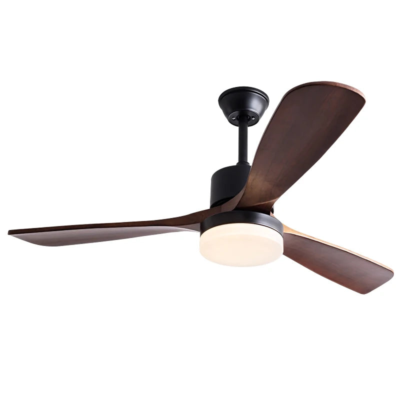 52 Inch Nordic Low floor Solid Wood Ceiling Fan Light Room Decor Fan Light Bedroom Dining Living Room Electric Fan Chandelier