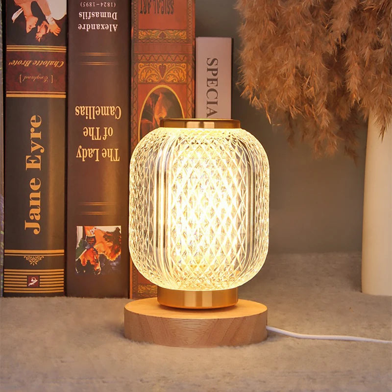 Crystal LED Table Lamps Battery/USB Powered Night Light Bedroom Living Bedside Lighting Fixture Nordic Home Decoration Desk Lamp