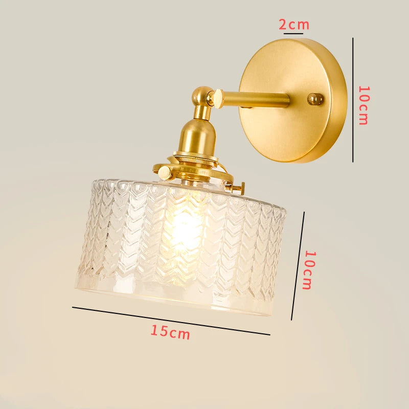 Clear Glass LED Bathroom Mirror Light Pull Chain Copper E14 Bedroom Living Room Nordic Modern Wall Lamp Beside Wandlamp