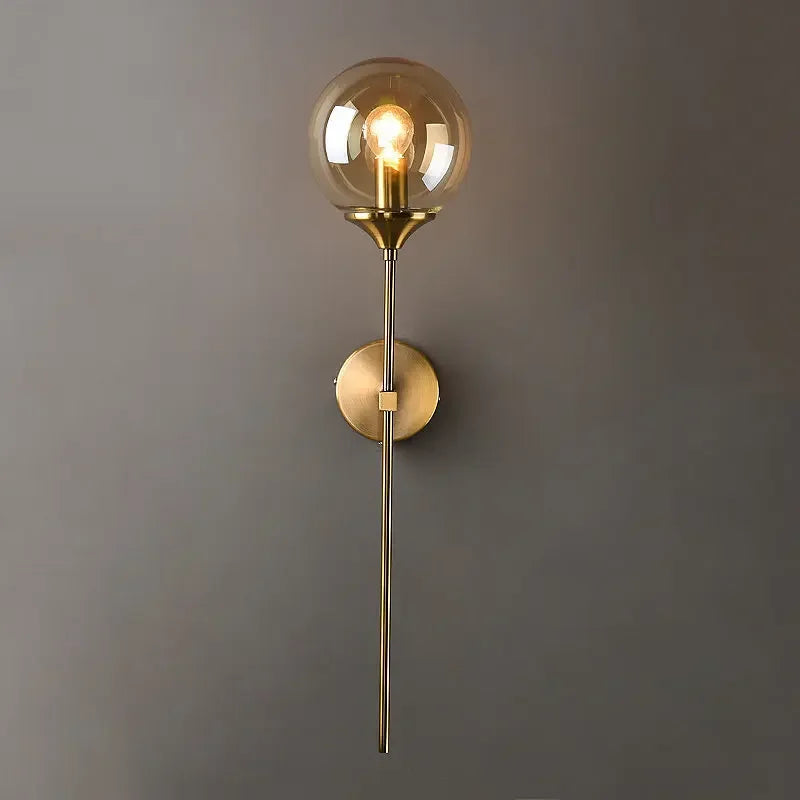 Modern Glass Ball LED Pendant Lights Retro Ceiling Chandelier Dining Bedroom Gold Home Decor Hanging Lamp Fixtures