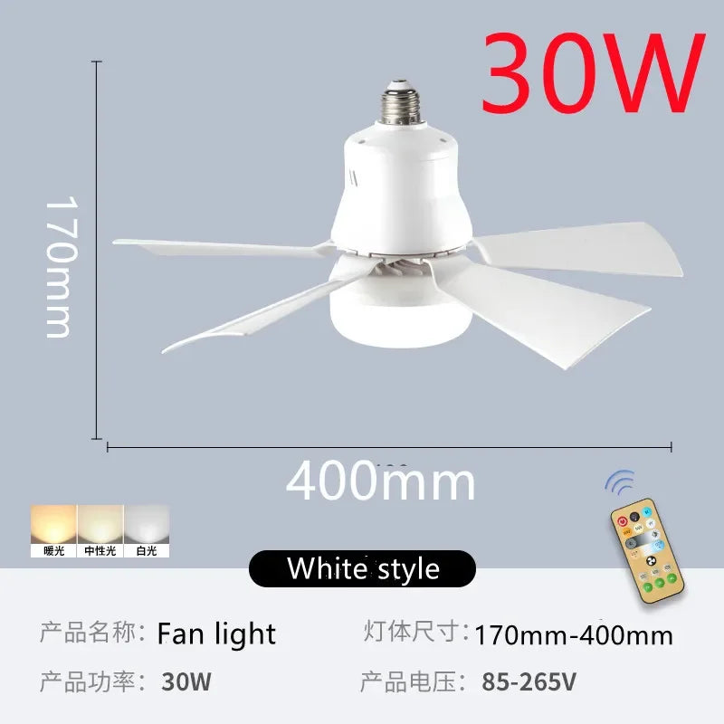 HHLZYH LED 60W ceiling fan light LED fan ceiling light with remote dimming function suitable for living room study and home use