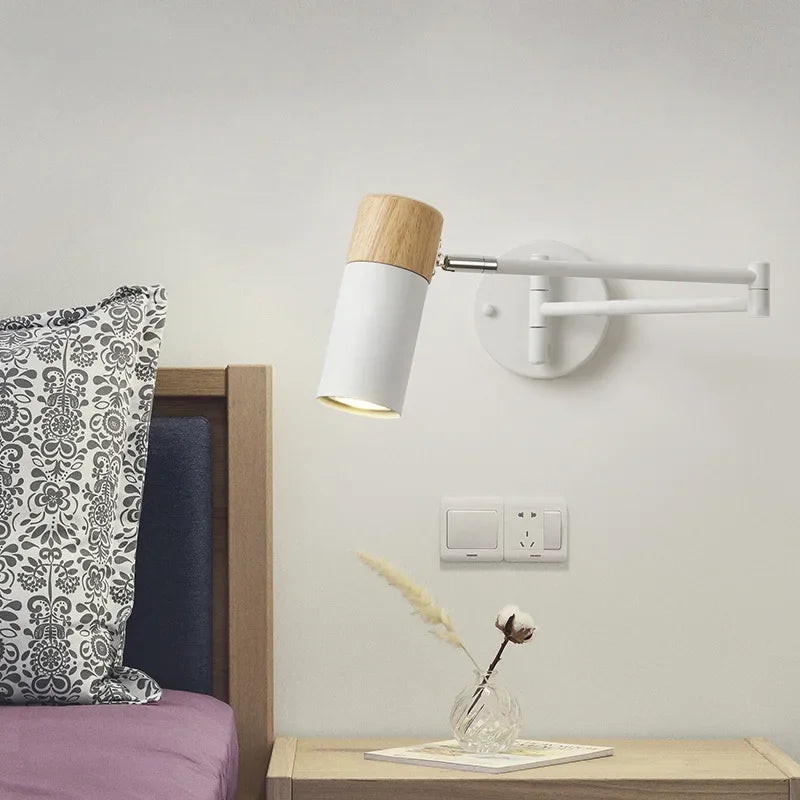 Modern Wall Lamp Restaurant Bedside Bedroom Retractable Swing Arm Folding Study Reading Eye Protection LED Lamps Indoor Fixtures