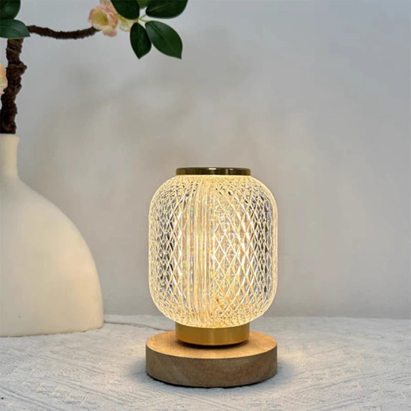 Crystal LED Table Lamp Stepless Dimming USB Charging Touch Switch Remote Control Bedside Light Living Room Decoration Desk Lamp