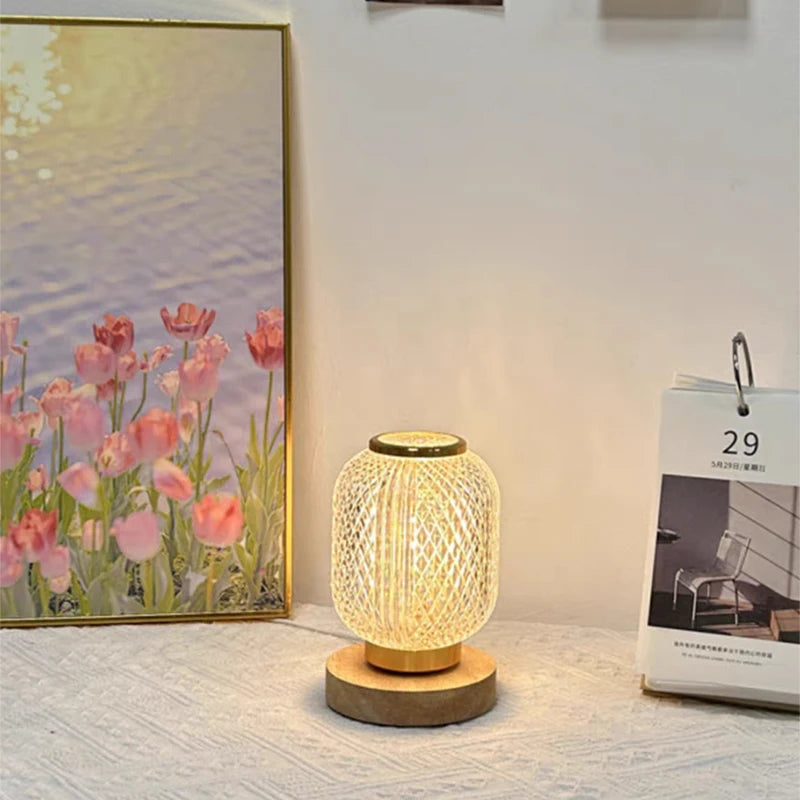 Crystal LED Table Lamps Battery/USB Powered Night Light Bedroom Living Bedside Lighting Fixture Nordic Home Decoration Desk Lamp