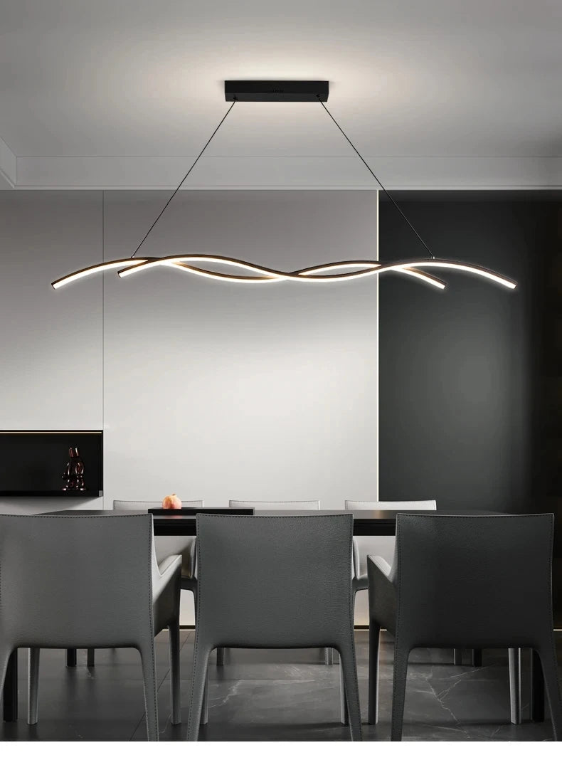 Minimalist LED Chandelier for Dining Room Modern Geometric Kitchen Pendant Light Simple Home Decor Hanging Light Fixture