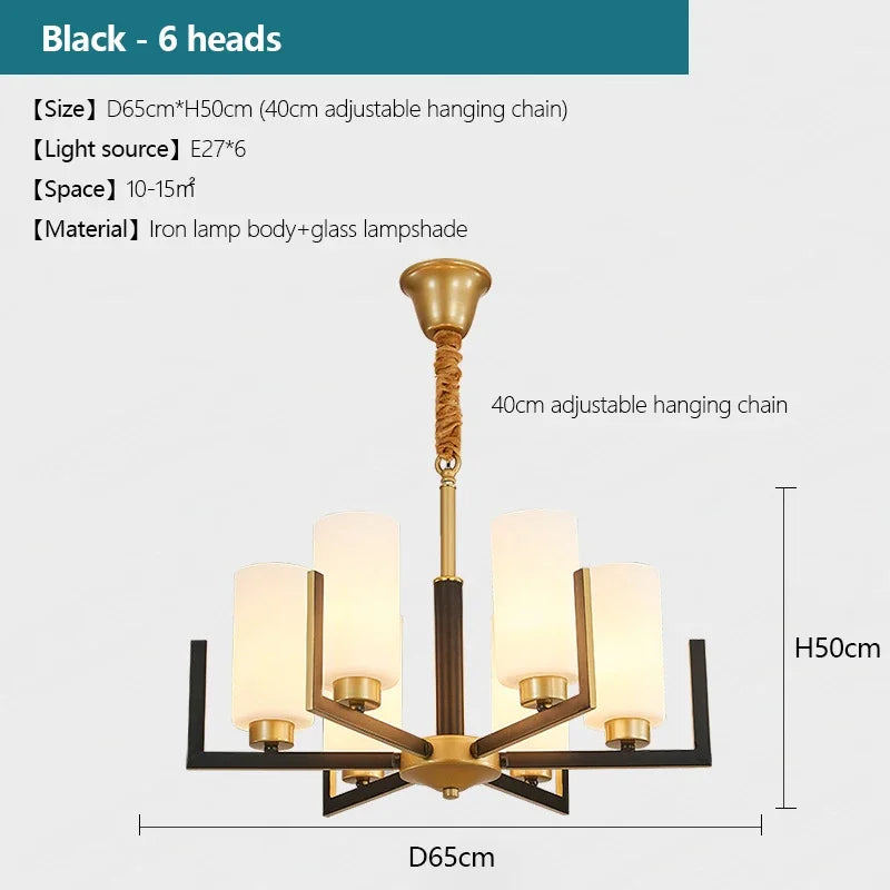 Chinese Style Retro Chandeliers for Living Room Bedroom Dining LED Lighting Lamps Lustre Salon Design Luxe Suspension Luminaire