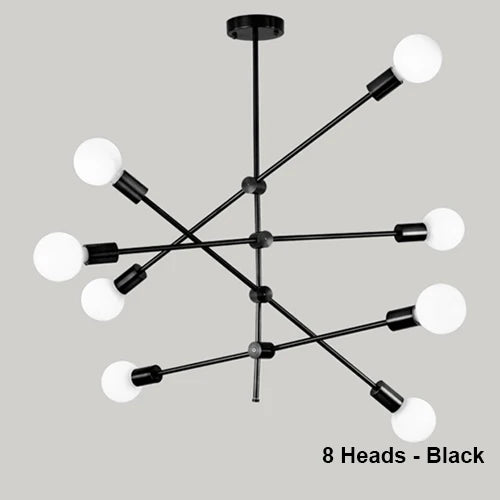 Nordic LED Simple Modern Magic Beans Creative Chandelier Living Room Dining Room Bedroom Line Chandelier E27 Base Lamp Lighting