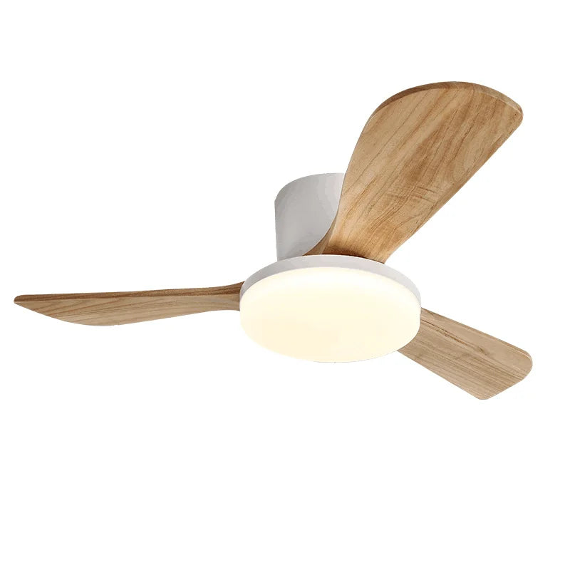 Wood Ceiling Fans With Light 42 52 Inch DC 35W Led Light Remote Control Living Bedroom Ceiling Fan With Lights 220V 110V Fans