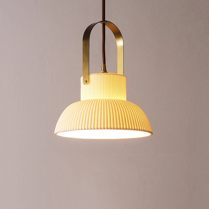 Japanese Style Ceramic LED Pendant Lights Fixtures Bedroom Dinning Living Room Beside Lamp Nordic Modern Hanging Light