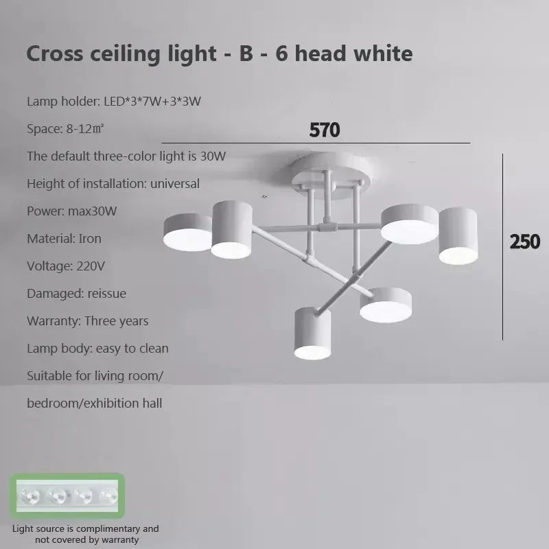 6 Heads Modern LED Chandelier Retro Creative Ceiling Pendant Lighting Living Room Bedroom Hall Home Decor Lndoor Lights Fixtures