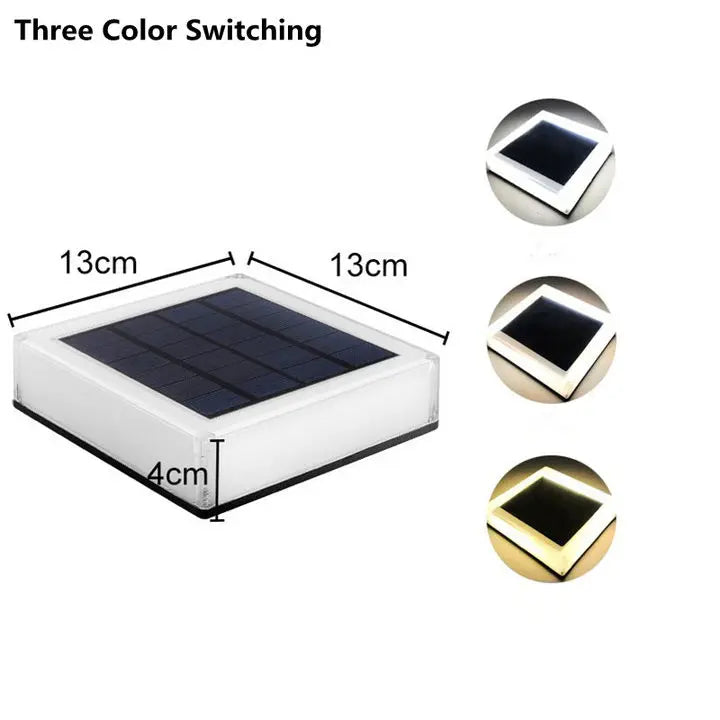 1PC Solar Power Light Solar LED Light Outdoor Garden Decoration Outdoor Square Pillar Headlight Wall Light Gradient Courtyard