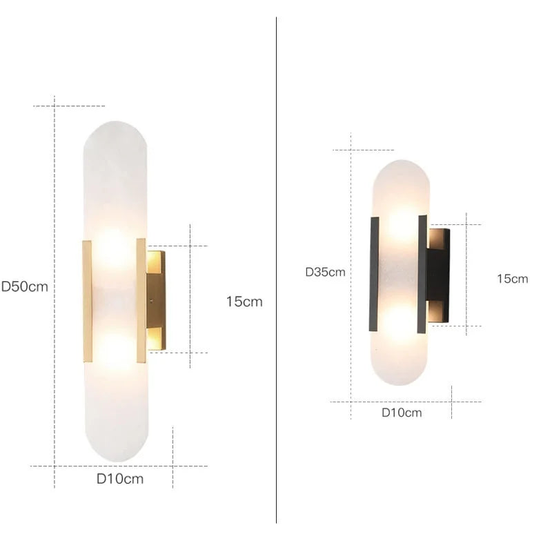 Nordic Modern Copper Wall Lamp Sconce Beside Marble Lampshade Home Indoor Lighting LED Stair Light Wandlamp Luminaria