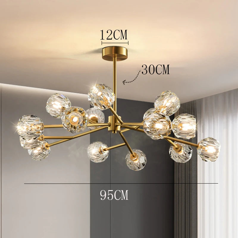 Pendant lights, luxury crystal living room chandelier, dining room Pendant lamp, ceiling light, indoor lighting