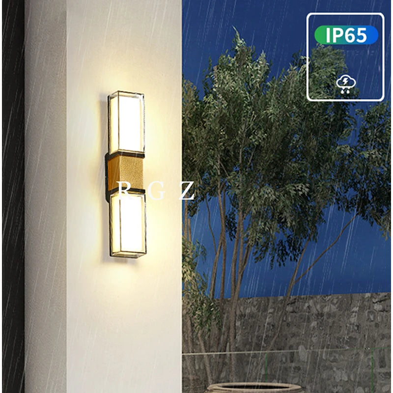 Waterproof 12W Outdoor Lighting Led Wall Lamp Modern Aluminum Surface Mounted Led Garden Stairs Porch Light AC110V 220V