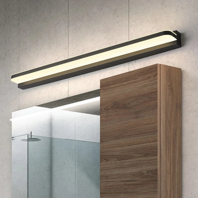 Modern Wall Lamp bathroom Led mirror light waterproof Cosmetic Wall Light Black white silver mirror lamp 9W 12W 16W 20W 24W Lamp